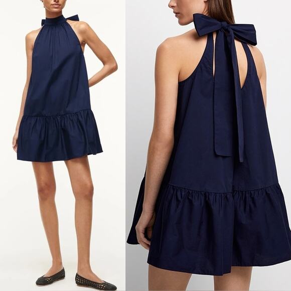 Staud Mini Marlowe Dress in Navy S - Picture 1 of 7